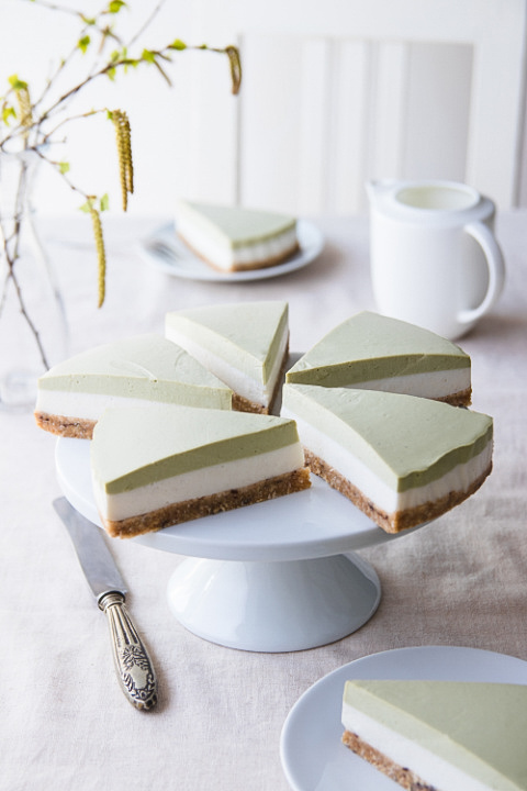 Matcha tea nepečený dort - Fotografie jídla OdVeroniky